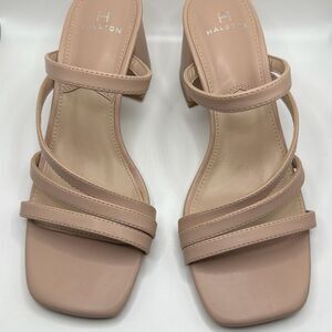 H by Halston Blush/Dark Nude Strappy Heel Sandals Sz US 6/ EU 36.5